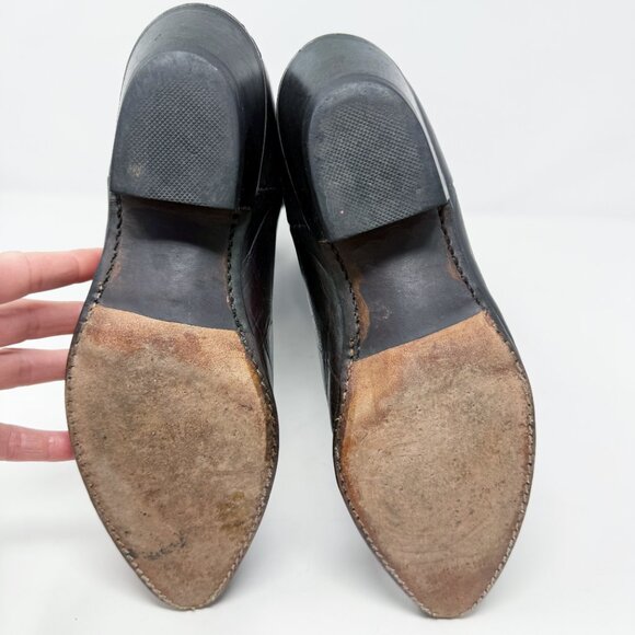 Vintage Dingo Deep Mahogany Brown Leather Slouchy Western Boots Size 8.5 Pull On - Picture 6 of 9